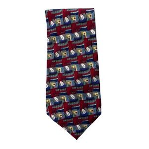 J. Garcia Necktie Mens OS Burgundy Abstract Geometric Silk Jerry Garcia Art Tie